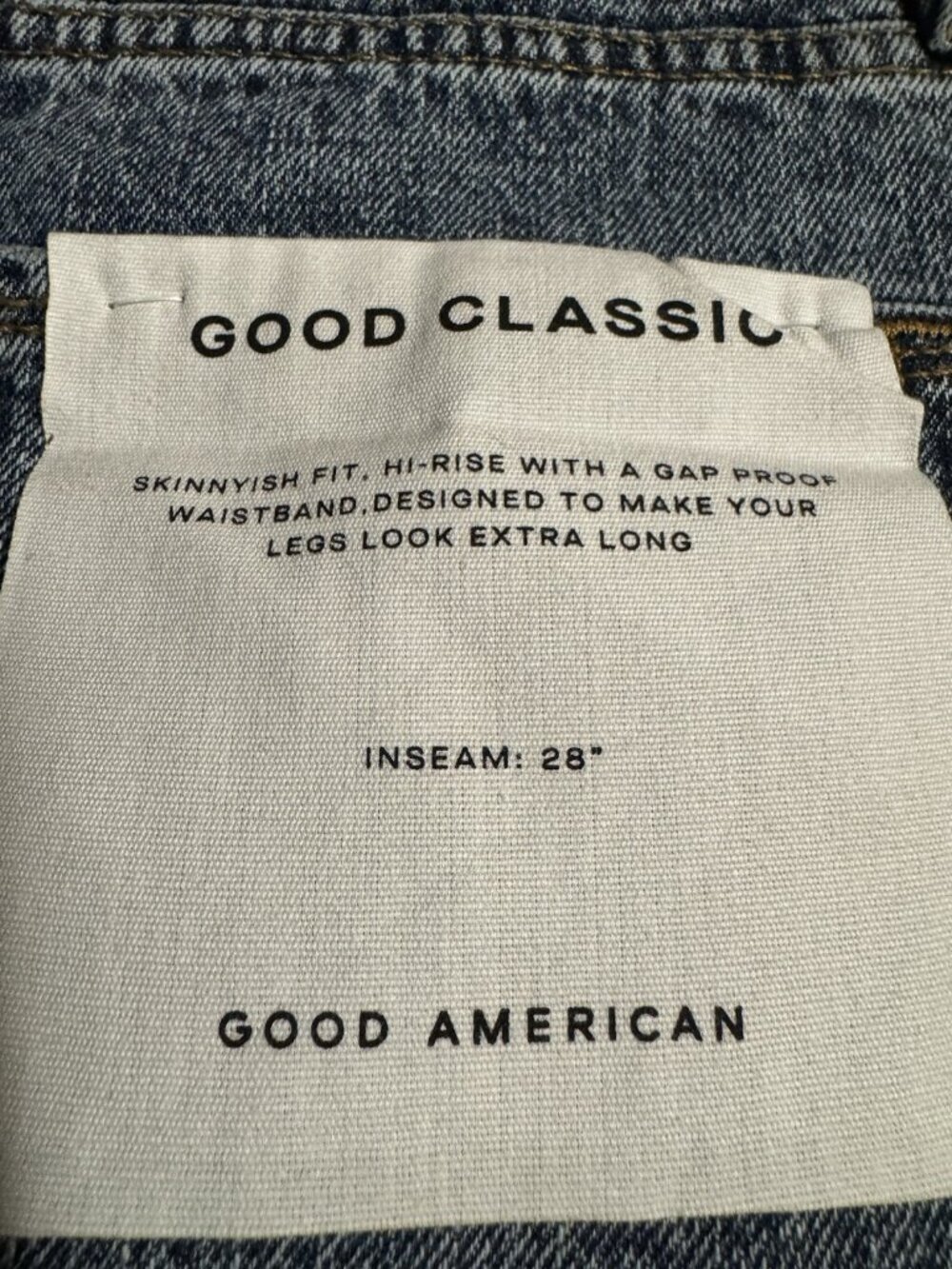 Good American Good Classic High Rise Skinny Fit Distressed Jeans Indigo 4/27 - Picture 3 of 6